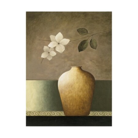 Trademark Fine Art Pablo Esteban 'Flower Stem Over Tan Vase' Canvas Art, 35x47 ALI46200-C3547GG